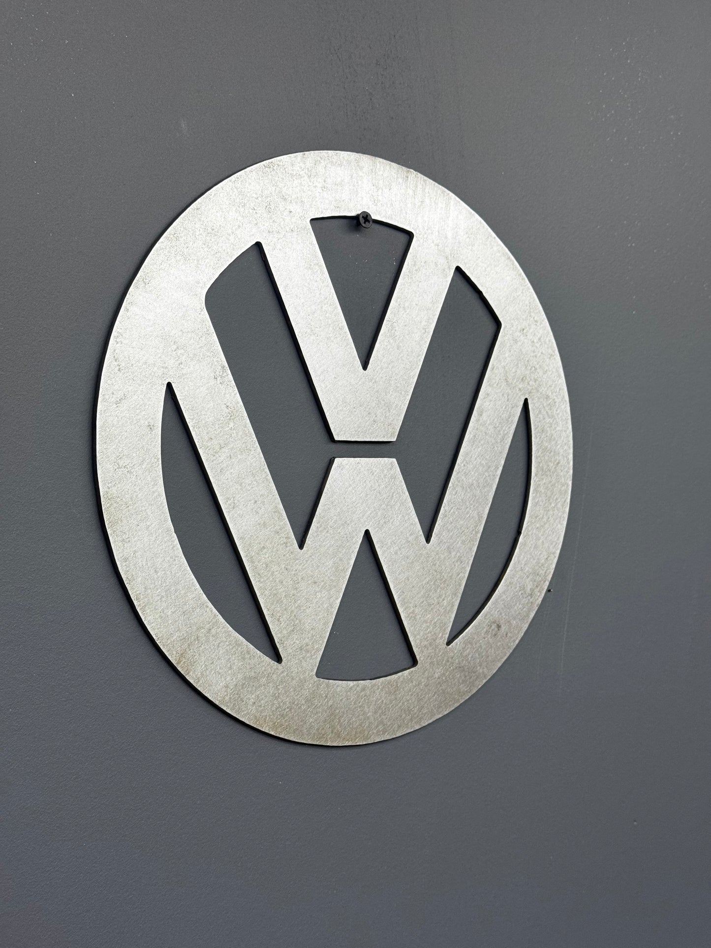 VW round metal sign