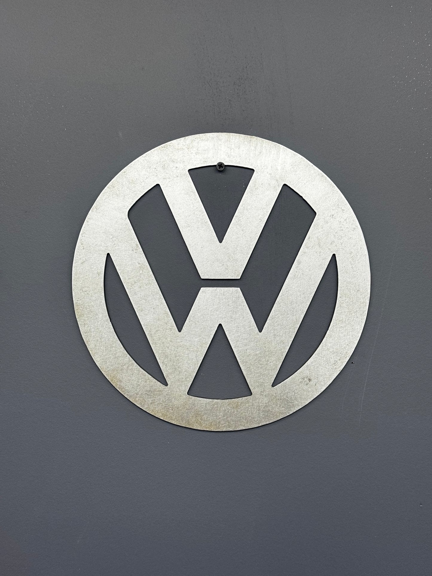 VW round metal sign