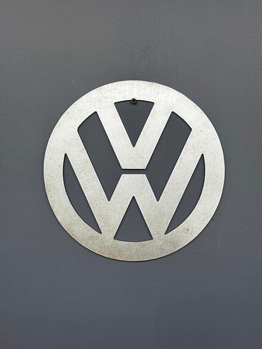 VW round metal sign