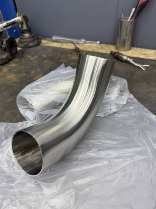 304 Stainless Steel 90° Smooth Flow Bend – 2.5" / 63.5mm